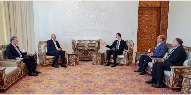 دام برس : الرئيس الأسد يستقبل الدكتور طلال ناجي واللقاء يتناول الأوضاع على الساحتين السورية والفلسطينية والمسائل الإقليمية